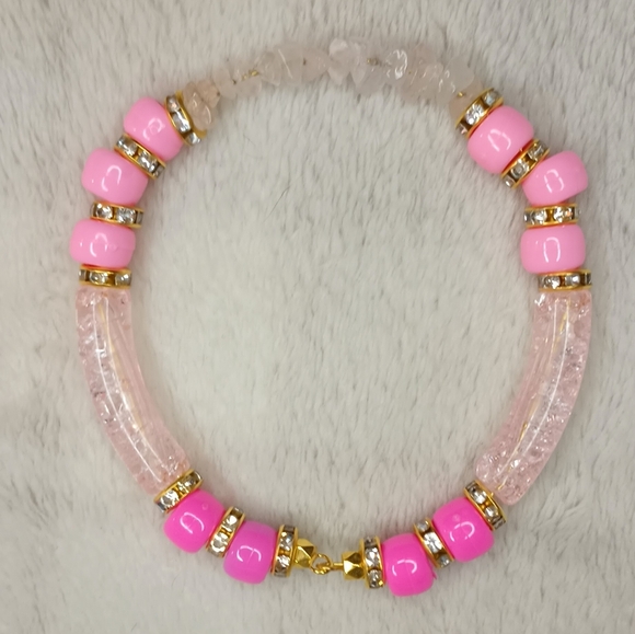 Gemstone and Plastic Bead Bracelet - Picture 1 of 8